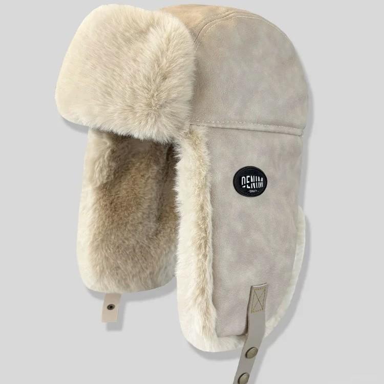 Шапка Thunderbolt женская осенне-зимняя утепленная плюшевая кепка из искусственной кожи для катания на лыжах, защиты ушей от холода, кепка для полетов для мужчин