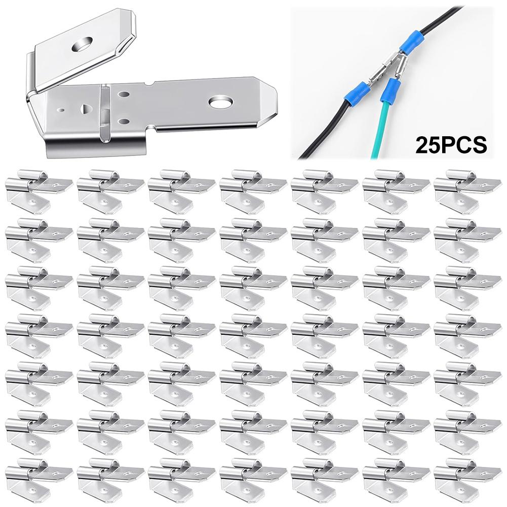 Tinned Copper Double Male Female Connectors 25/50 pcs Insulated Piggyback Spade Terminals for Efficient Wiring