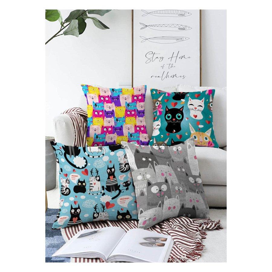 Набор чехлов для подушек с цифровой печатью из 4 предметов