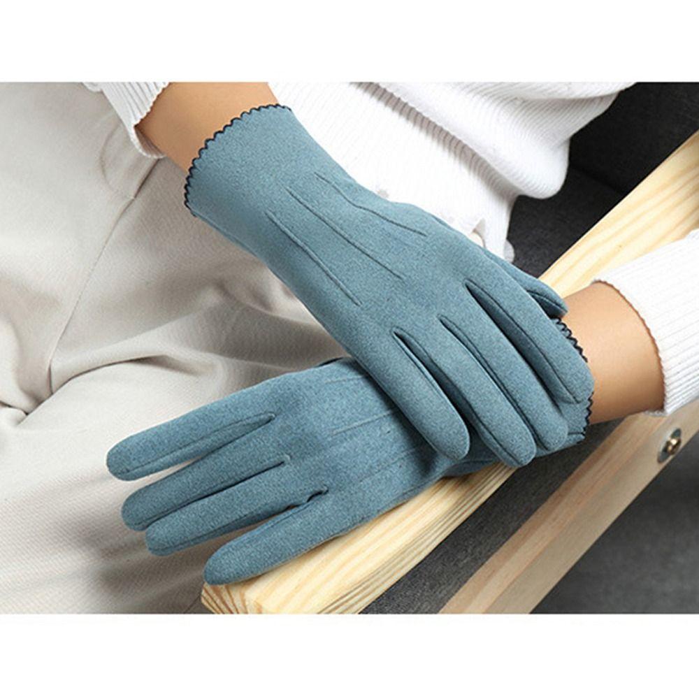 Thickened Warm Cashmere Gloves Windproof Cold Proof Mittens Fashion Furry Gloves for Autumn Winter