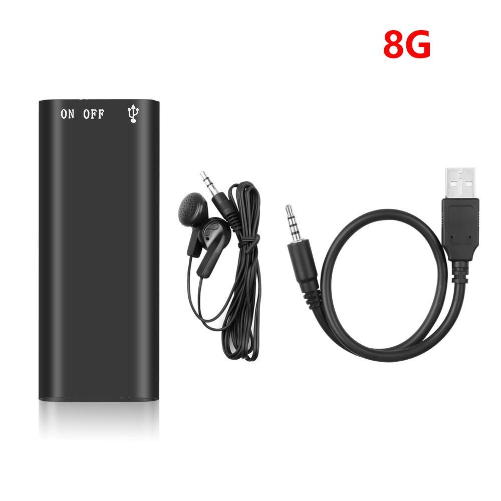 Smallest 8GB Professional Voice Recorder Digital Audio Mini Dictaphone + MP3 Player