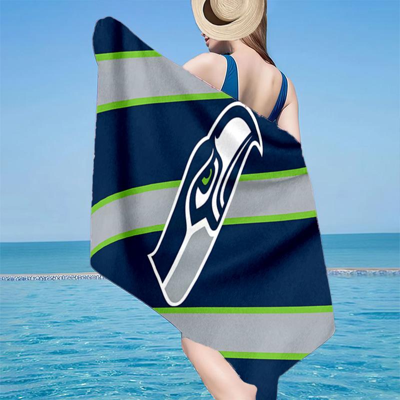 Seahawks Team Spirit Microfiber Beach Towel, Lightweight And Quick-Dry, for Summer Travel, Beach Essential, Swimming Pool