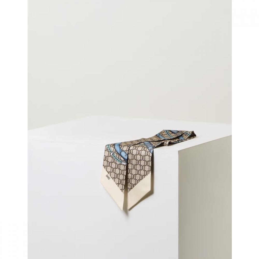 Daks Brown Dd Pattern Twilly Silk Scarf Dcsc6e381w2