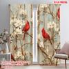 2 шт., Шторы с рисунком плоской 2D-печати Cardinal Symphony из полиэстеровой ткани (без стержня) Украшения для использования в помещении для спальни,