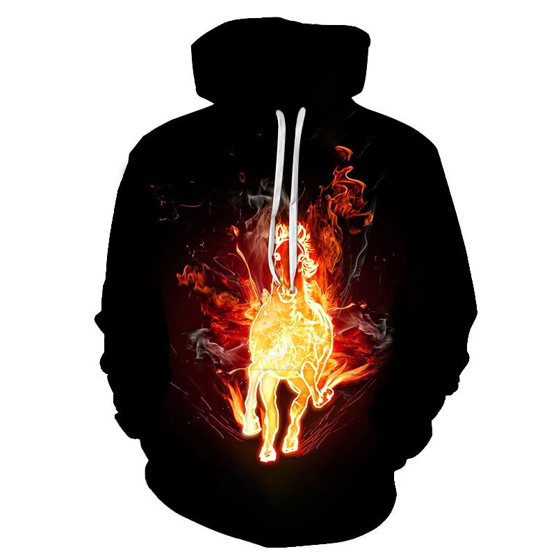 Spring Autumn Horse 3D Print Men's Hoodies Sweatshirts Animal Design Men Women Casual Streetwear Pullover Oversized Hoodie