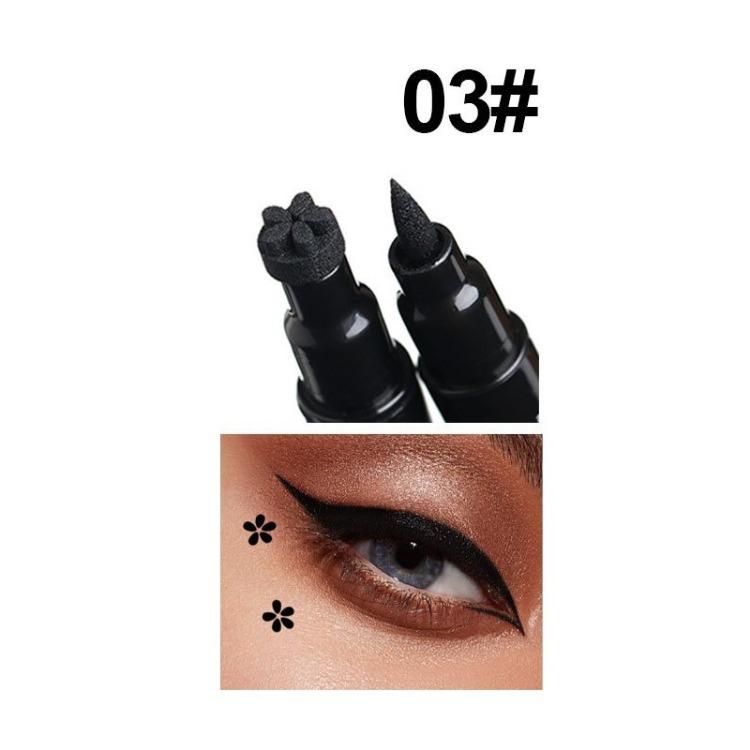Big Seal Stamp Liquid Eyeliner Pen Waterproof Fast Dry Black Eye Liner Pencil with Eyeliner Cosmetic Double-ended Eyeliner
