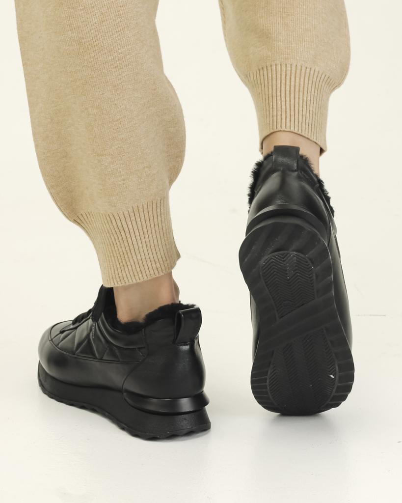 Кроссовки женские с мехом Alpino 220025 36 Черный кожа