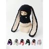 Fashion Womens Knit Full Face Ski Mask Crochet Balaclava Winter Warm Kawaii Cute Bunny Ears Knitted Balaclava Face Cover Mask