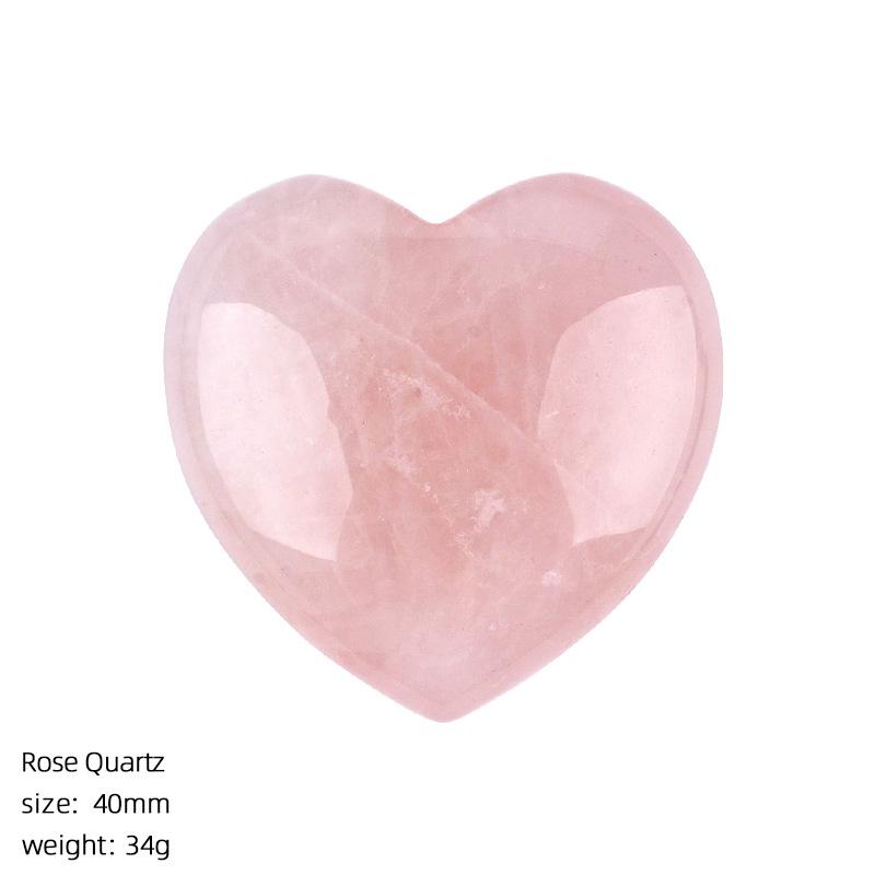 40mm Natural Crystal Large Heart Shape Rock Polished Gemstone Healing Crystals Palm Pocket Stone Quartz Home Decor Ornament Gift
