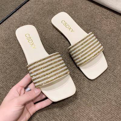 Модный Роскошный Бренд Женские Тапочки Плоские Противоскользящие Уличные С Открытым Носком Пляжные Женские Сандалии Сексуальный Модный Дизайн Слипоны Женская Обувь