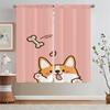 Corgi Butt Tulle In Kitchen Curtains for Living Room Blinds Bedroom Curtains 2 Pieces Fabric Curtain Tiebacks Curls Tentacles