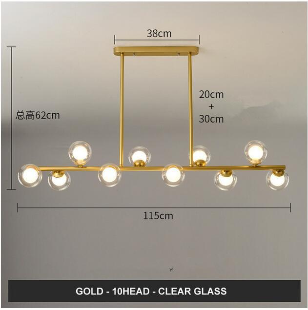 Dining Room Ceiling Chandelier Suspension Horizontal Glass Balls Chandeliers Kitchen Hanging Lamp Office Front Desk Lights