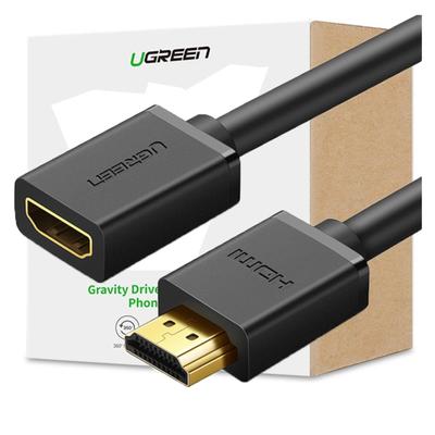 Кабель HDMI Мужской к HDMI Женскому Ugreen HD107, Full HD, 3D, 1 м (Черный)