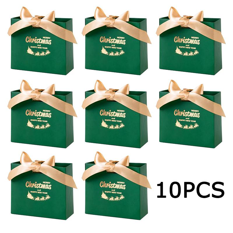 WTEMPO Рождественский бант из ленты, подарочные коробки, рождественский декор для вечеринки, упаковочные коробки, крафт-пакеты для DIY, идеально подходят для Хэллоуина, Нового года