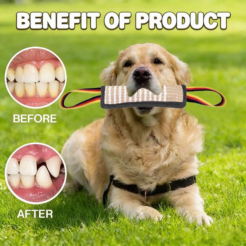Multi Color Jute Dog Tug Toy Bite Pillow Bite Stick Tear Resistant Chew Training for Large Medium All Breed Interactive Tug