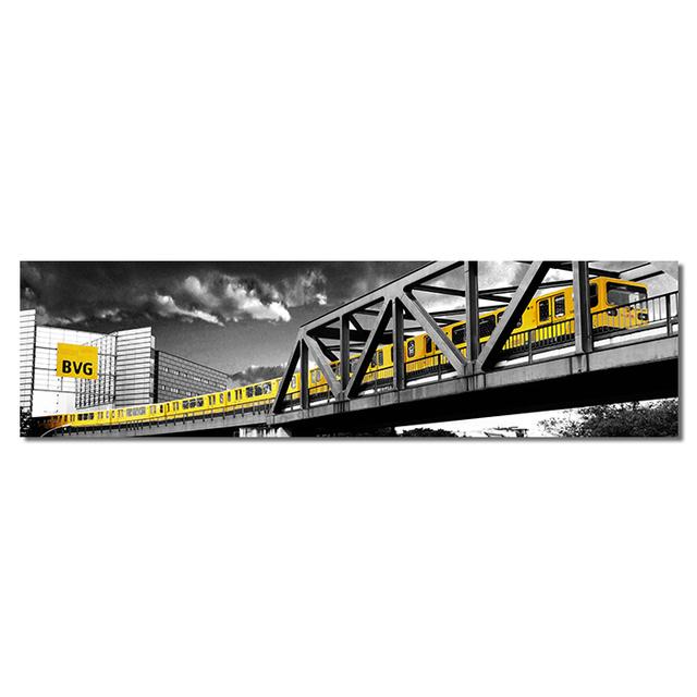 Природный пейзаж, городской пейзаж, черный, красный, поезд, холст, картина, настенные художественные фотографии, постеры и принты для гостиной, спальни, домашний декор, без рамки