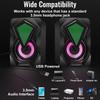 Миниатюрная настольная RGB колонка для ПК с питанием от USB, разноцветная подсветка, компактный аудиодинамик для игр, офиса, использования с ноутбуком