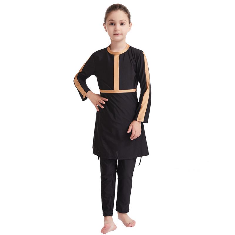 Swimming Wear for Girls Muslim Islamic Three Pieces Swimsuit Kids' Burkinis Swimwear for Children Swimming Set 3-12 Years
