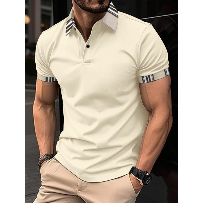 Летняя рубашка поло с лацканами и карманом на пуговицах, мужская спортивная рубашка поло
