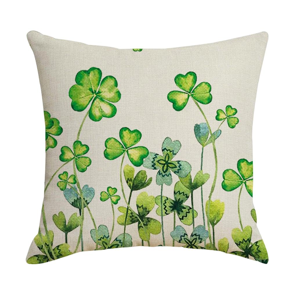 43x43cm St Patricks Day Decorations For Home Cushion Cover Clover Pillowcase Saint Patricks Irish Party Decorative Pillowcase