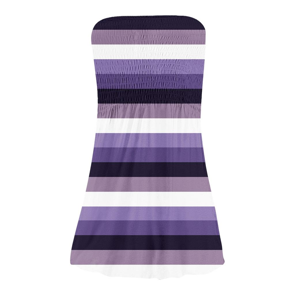 Модное женское повседневное платье-бандо с цветочным принтом без рукавов