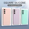 Квадратный жидкий силиконовый чехол для Samsung Galaxy S23 Ultra S22 Plus S21 FE S20 Note 20 10 защитный мягкий тканевый чехол для задней панели телефона