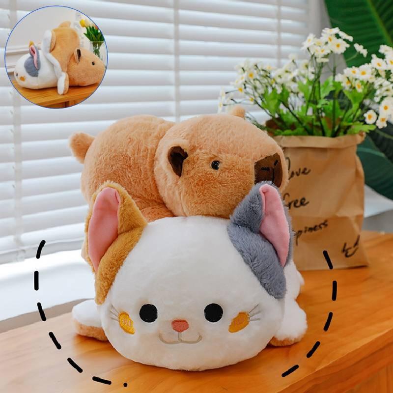Charming Brown Capybara Plush Doll Cat Transformation Soft Toy For Kids Gift
