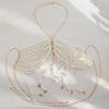 Unique Designs Elegant Pearls Body Jewelry Bra Chain Soft Fabric Decorative Accessory for Bolds Fashionable Statement