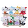 Cute Floral Dress Plush Cat Keychain Cartoon Doll Bag Charm Kawaii Pendant Accessory