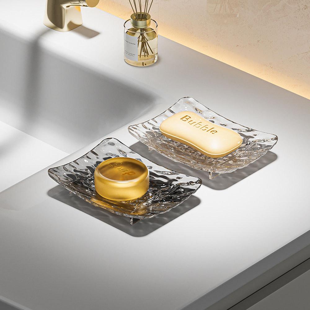 Luxury Modern Soap Dish with Drainage Design Elegant Bathroom Organizer Single Layer Soap Holder