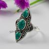 Handmade Sterling Silver Turquoise Multi Stone Boho Ring