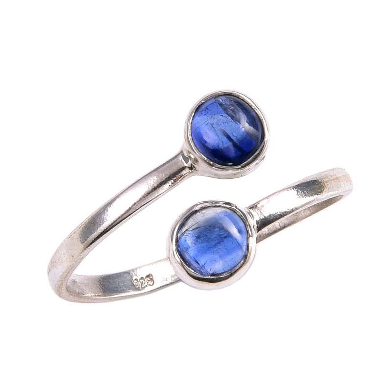 Натуральный кианит драгоценный камень 925 пробы стерлинговое серебро регулируемое кольцо ювелирное изделие f5Q92