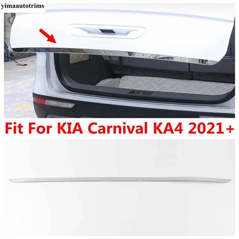 For KIA Carnival KA4 - 2024 Accessories Rear Trunk Tailgate Door Handle Strip Molding Cover Trim Stainless Steel Exterior