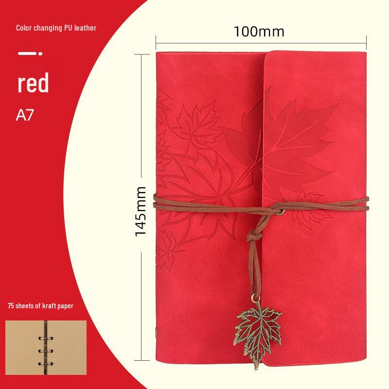 Ретро блокнот на кольцах «Кленовый лист» с настраиваемым логотипом и обложкой с эффектом «кожи»