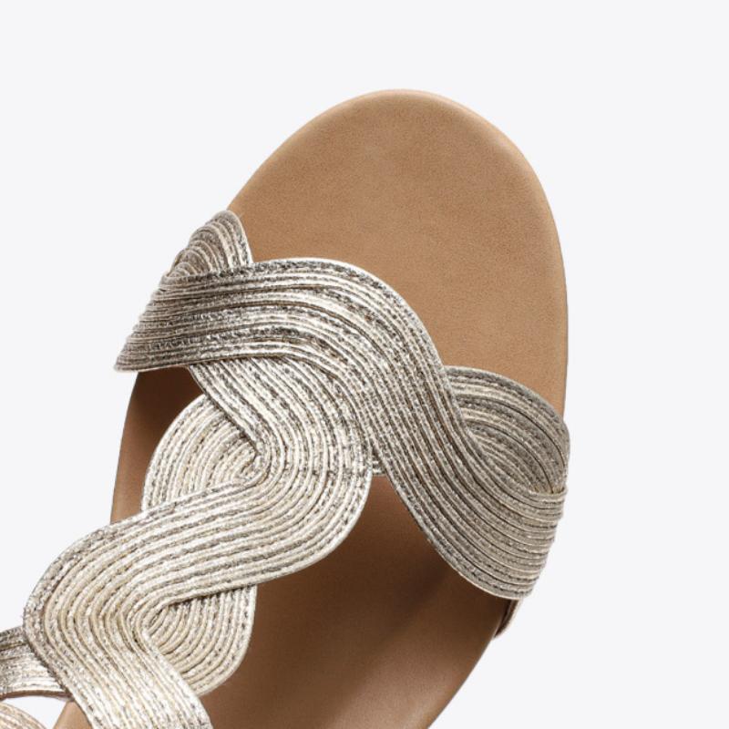 Женские босоножки на танкетке, летние европейские и американские, тонкие римские туфли с молнией сзади