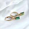 Huitan Trendy and Simple Cushion Earrings for Female Ярко-зеленые циркониевые аксессуары для помолвки Ювелирные изделия для леди