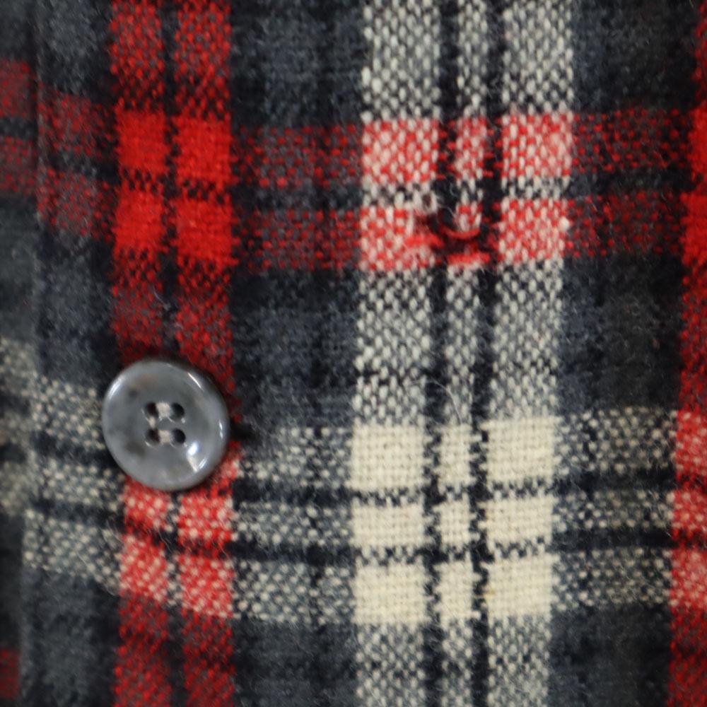 McGregor 60-е годы Сделано в США шерсть винтажная рубашка с открытым воротником в клетку с длинным рукавом с открытым воротником мужская б/у