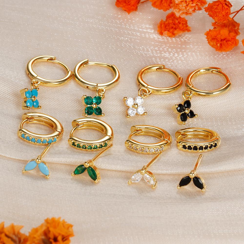 3шт висячие серьги для женщин из нержавеющей стали цветок серьги пирсинг ювелирные изделия аксессуар