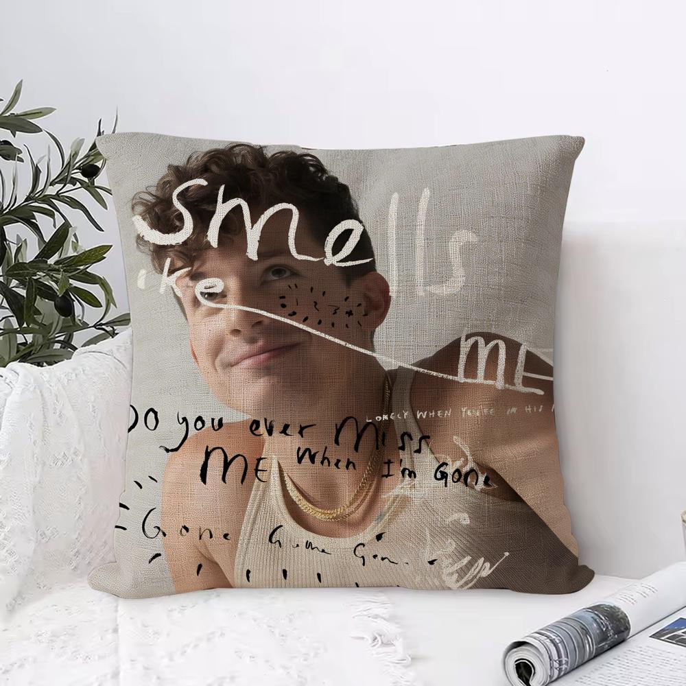 Charlie Puth Cushion Cover Breathable Linen Pillow Cover SkinFriendly Home Decor Pillowcase with Hidden Zipper