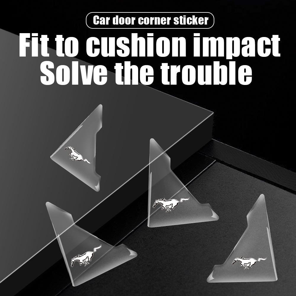 AKS1 2/4pcs Car Door Corner Silicone Protective Anti-Scratch Sticker For Ford Focus Transit Mondeo Fiest Fusion Mustang ST Racing Mk7