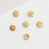 S925 Gold-Plated Filigree Flower Pearl Bead Cap Spacer for DIY Wenwan Bracelets