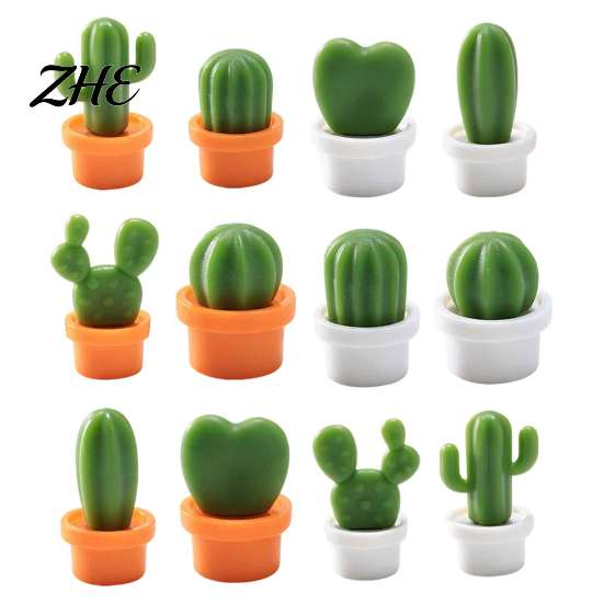 Metal Cabinet Magnets 6Pcs Potted Cactus Refrigerator Magnets, Mini Kitchen Fridge Small Magnet Magnet, Memos Notes Photos Holder, Decorative