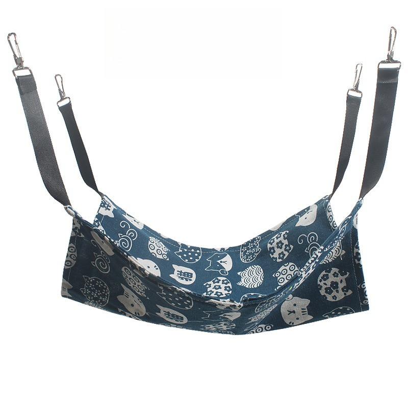 Dual‑Use Hanging Cat Hammock Soft Fleece Adjustable Strap Pet Swing Bed For Cage Rest For Kittens And Small Pets