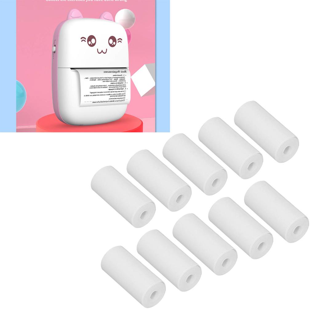 10 шт. рулонов бумаги для печати, белая печатная термочувствительная плотная бумага, рулоны термобумаги для малых