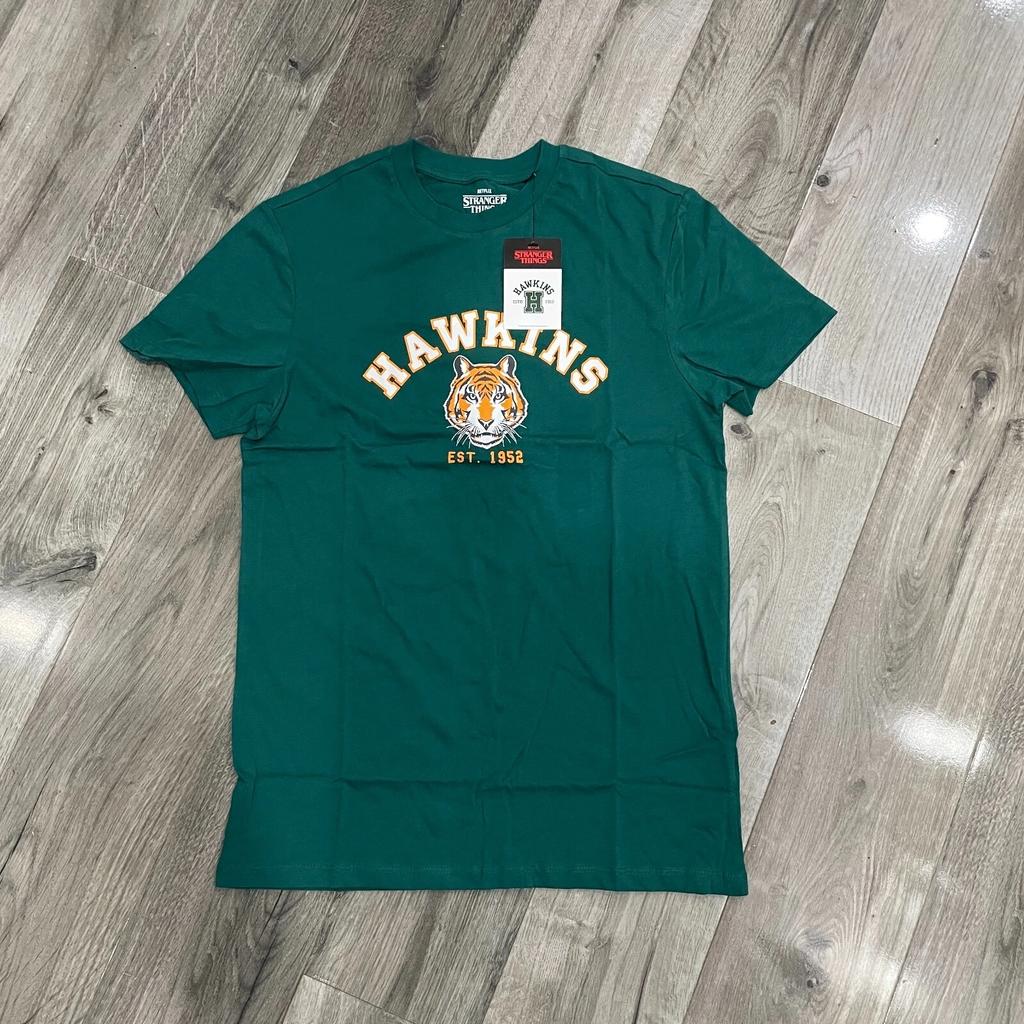 Stranger Things Hawkins Green T-Shirt - Men Top Tshirt Mens (Small)