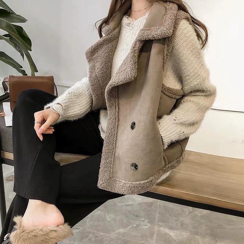 2024 Autumn/Winter New Lamb Hair Vest Women's Loose Sleeveless Tank Top Warm Coat