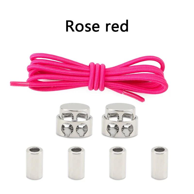 1 Pair Round Elastic Shoe Laces No Tie Shoelaces Tieless Metal Spring Buckle Shoelace for Kids Adults Elderly One Size Fit All