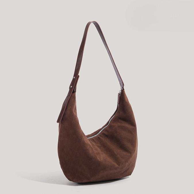 IELGY Frosted Classic All-Match Dumpling Bag Large-Capacity One-Shoulder Canva