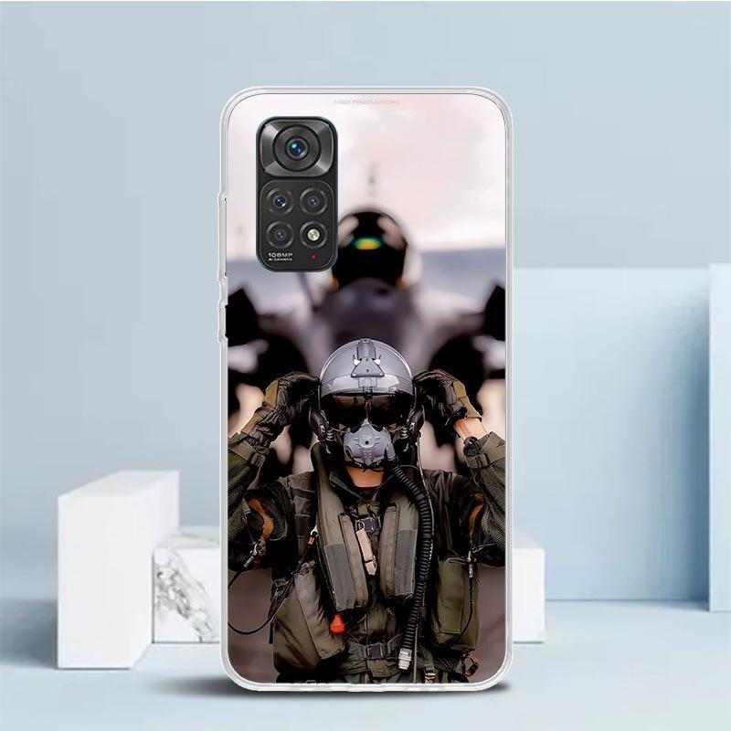 Чехол для телефона с изображением военного самолета и боевого корабля для Xiaomi Redmi Note 15 14 14S 13 12S 12 Pro Plus 11S 11 11T 11E 10S 10 + Мягкий ТПУ