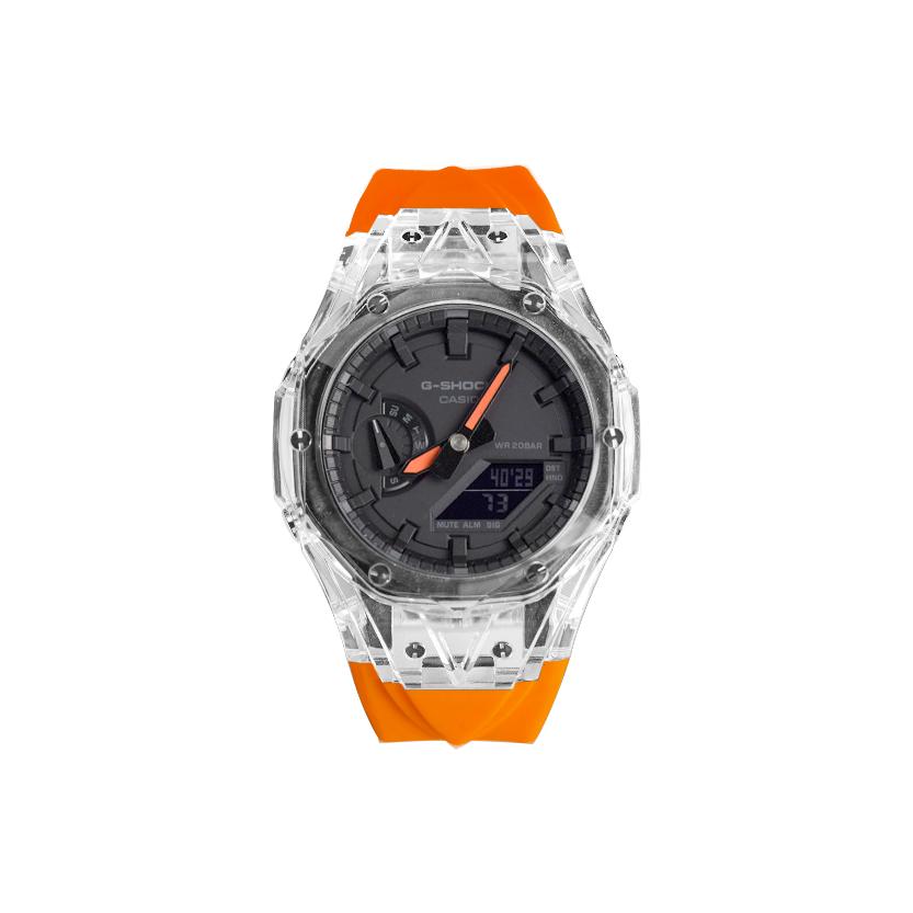 Casio Унисекс Жидкокристаллические, Аналогово-цифровые Двойной дисплей Серия 48,5 мм Черные часы GA-2100-1A1(Watch8--)
